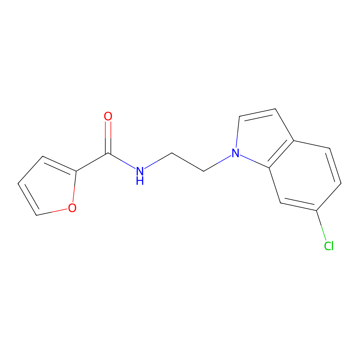 N-[2-(6-chloro-1H-indol-1-yl)ethyl]-2-furamide molecular structure, CAS 1205471-47-1