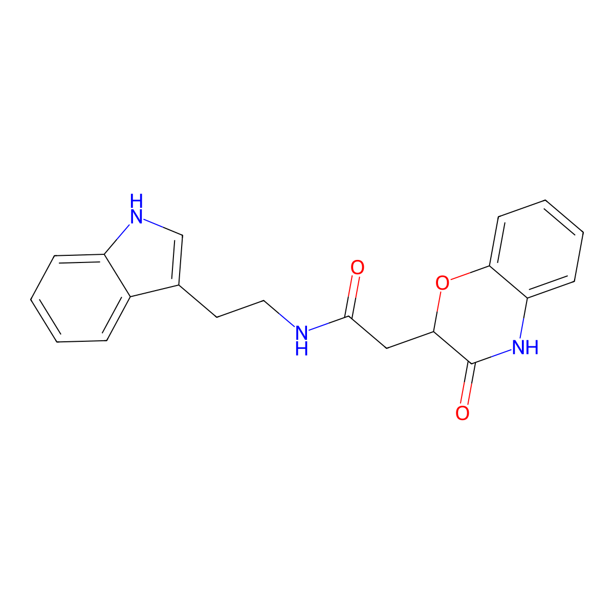 2-(3-hydroxy-2H-1,4-benzoxazin-2-yl)-N-[2-(1H-indol-3-yl)ethyl]acetamide molecular structure, CAS 1205477-22-0