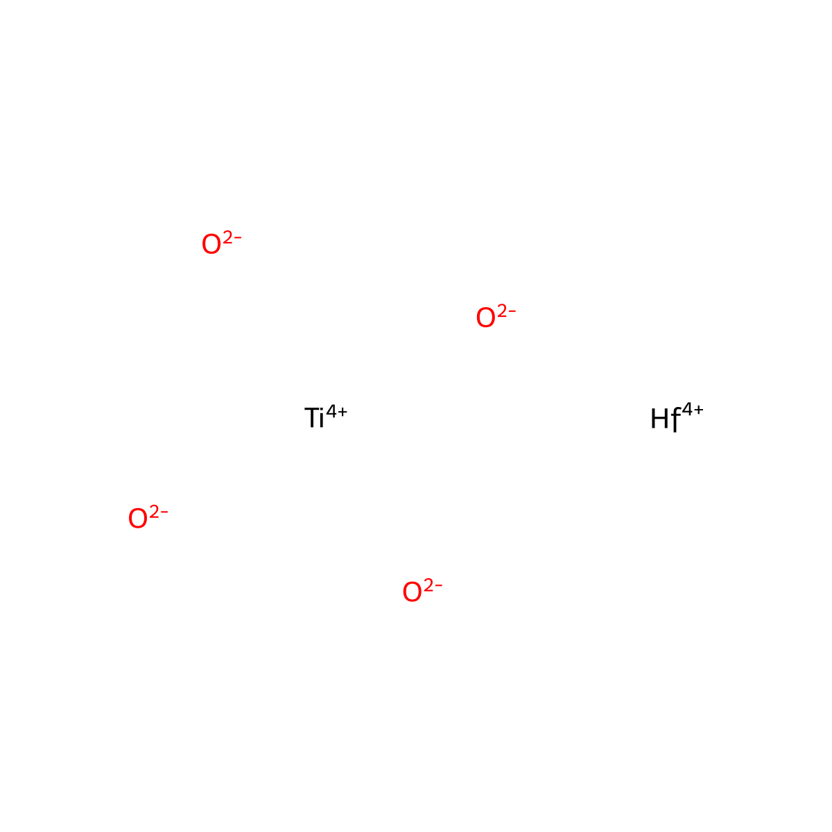 Hafnium titanium oxide (HfTiO4) molecular structure, CAS 12055-24-2