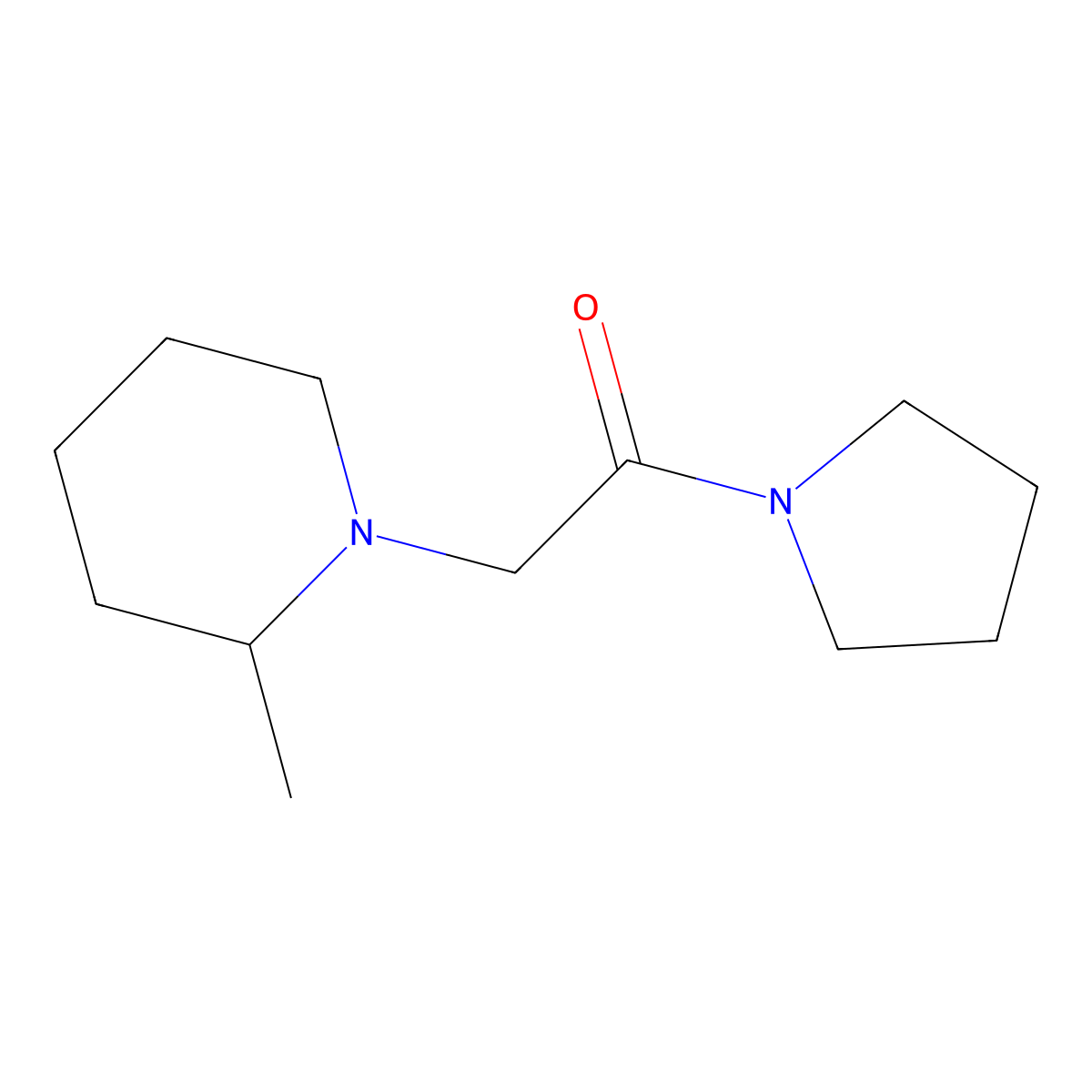 2-(2-Methylpiperidin-1-yl)-1-(pyrrolidin-1-yl)ethan-1-one molecular structure, CAS 1205505-10-7