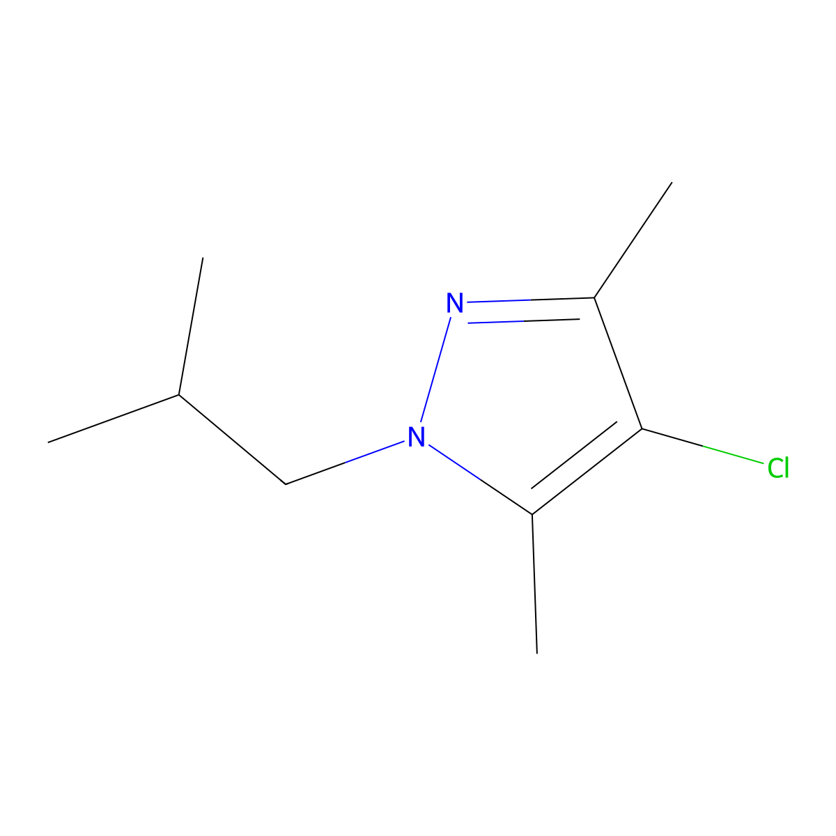 4-Chloro-1-isobutyl-3,5-dimethyl-1H-pyrazole molecular structure, CAS 1205506-63-3