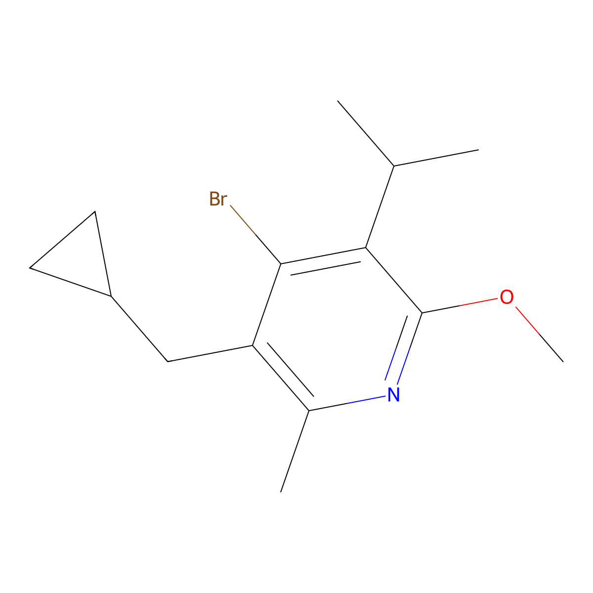 4-Bromo-3-(cyclopropylmethyl)-5-isopropyl-6-methoxy-2-methylpyridine molecular structure, CAS 1205514-00-6