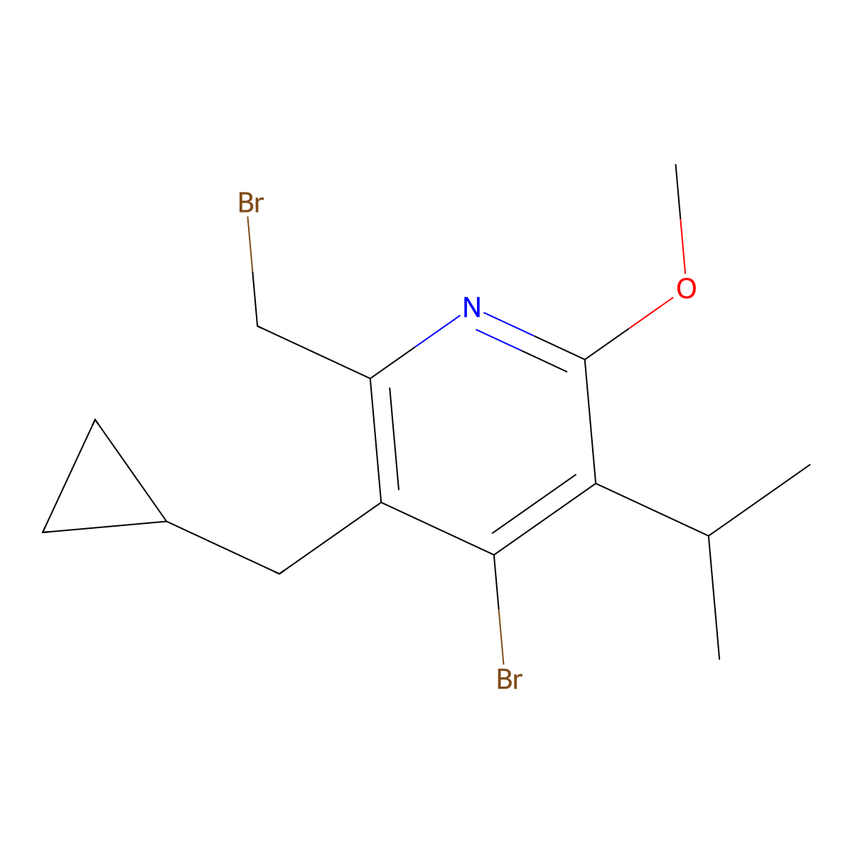 4-Bromo-2-(bromomethyl)-3-(cyclopropylmethyl)-5-isopropyl-6-methoxypyridine molecular structure, CAS 1205515-18-9