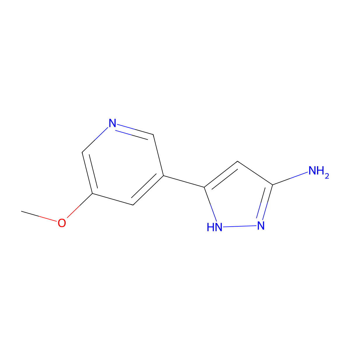 5-(5-methoxypyridin-3-yl)-1H-pyrazol-3-amine molecular structure, CAS 1205531-68-5