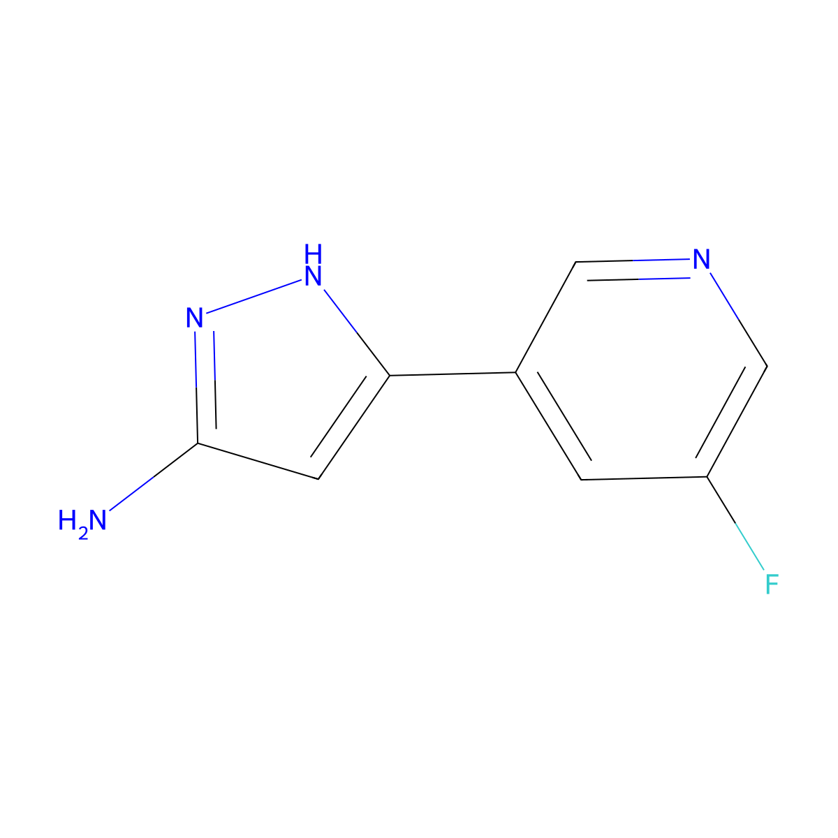 5-(5-fluoropyridin-3-yl)-1H-pyrazol-3-amine molecular structure, CAS 1205531-70-9