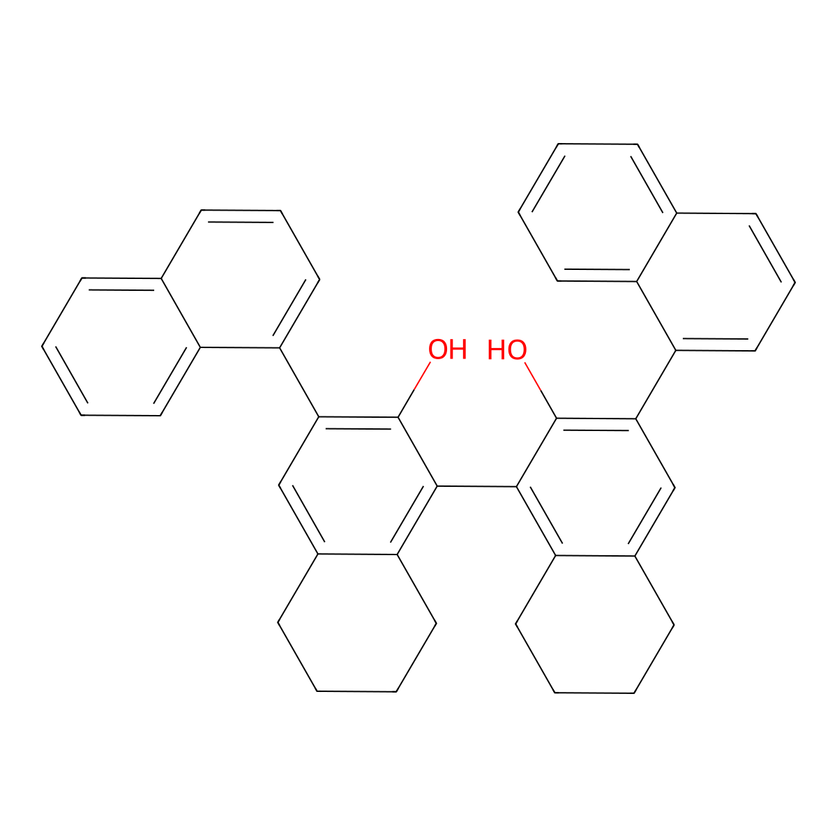 (R)-3,3'-Bis(1-naphthyl)-5,5',6,6',7,7',8,8'-octahydro-1,1'-bi-2,2'-naphthol molecular structure, CAS 1205537-79-6