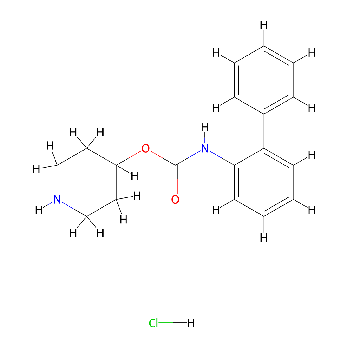 Piperidin-4-yl [1,1'-biphenyl]-2-ylcarbamate hydrochloride molecular structure, CAS 1205552-76-6