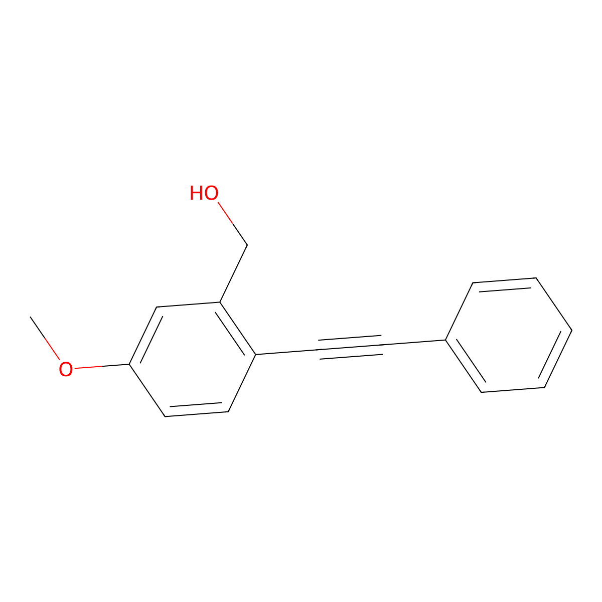 (5-Methoxy-2-(phenylethynyl)phenyl)methanol molecular structure, CAS 1205555-48-1