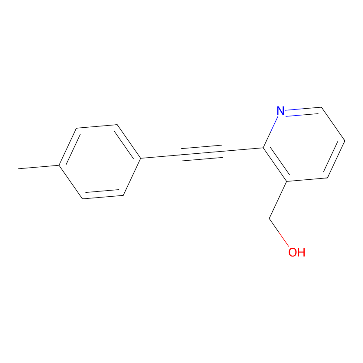(2-(P-Tolylethynyl)pyridin-3-YL)methanol molecular structure, CAS 1205555-51-6