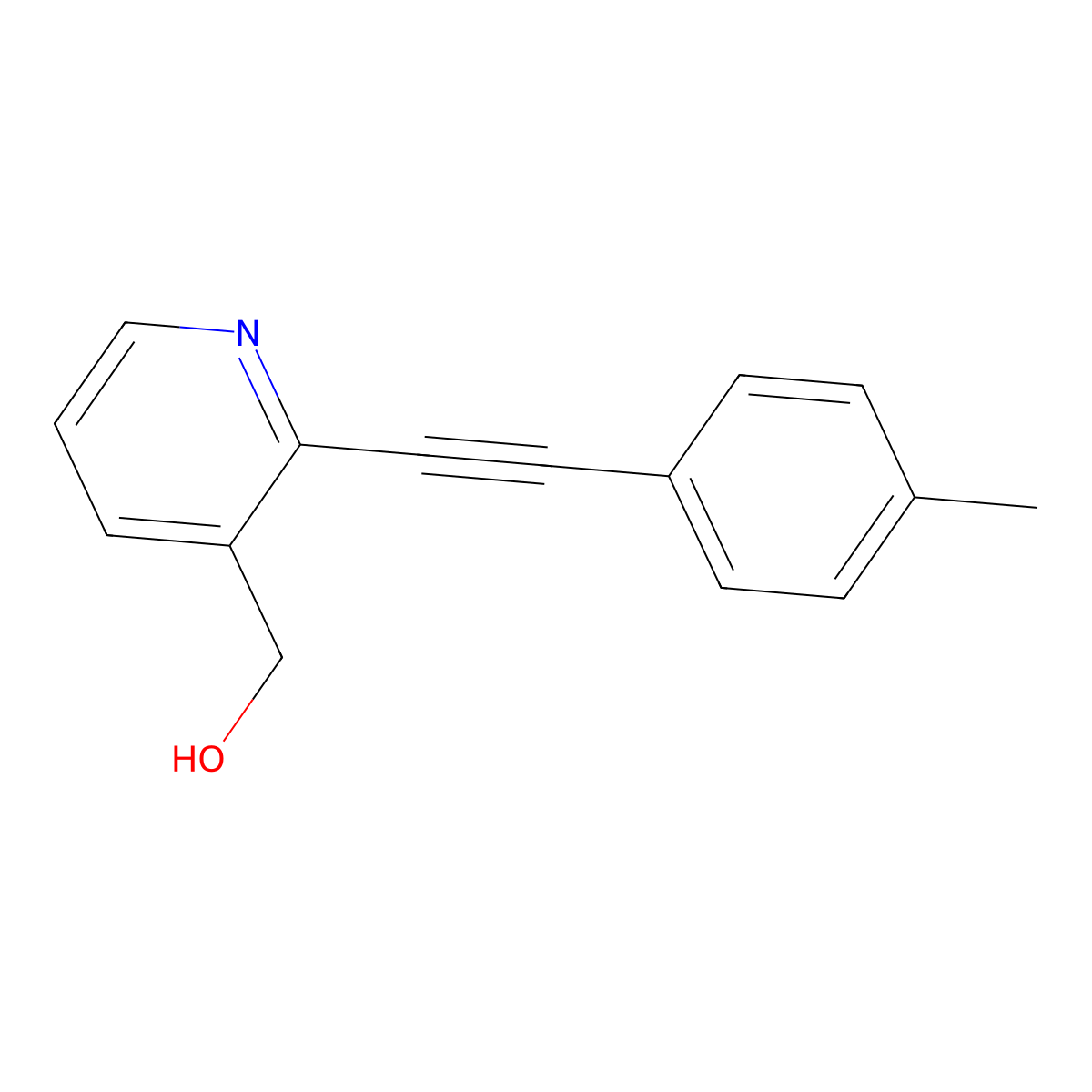 (2-(P-Tolylethynyl)pyridin-3-YL)methanol molecular structure, CAS 1205555-51-6