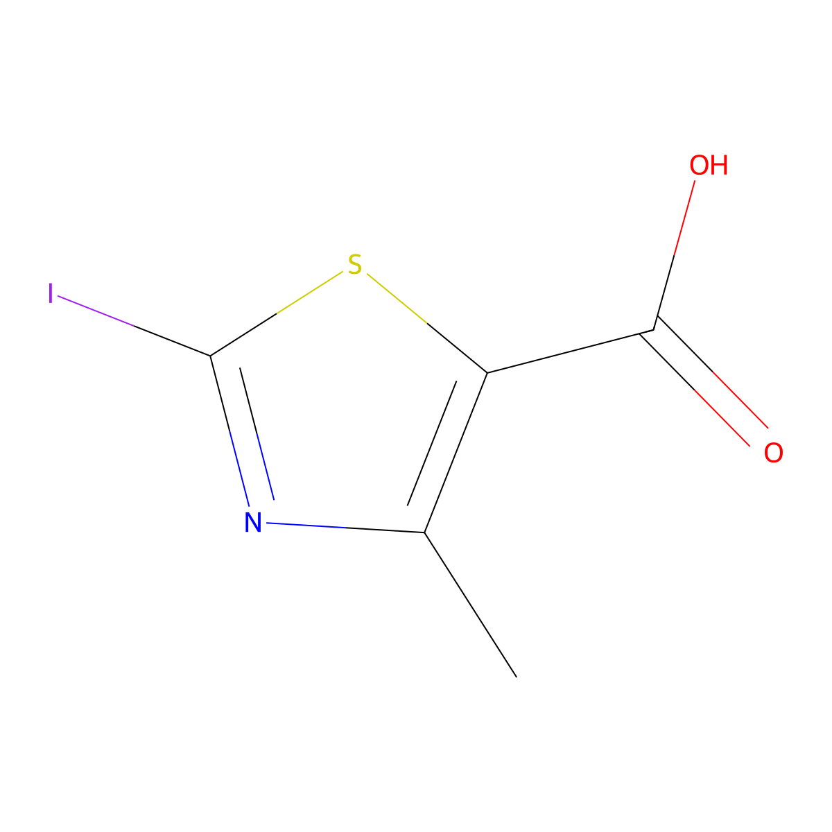 2-Iodo-4-methylthiazole-5-carboxylic acid molecular structure, CAS 1205560-84-4