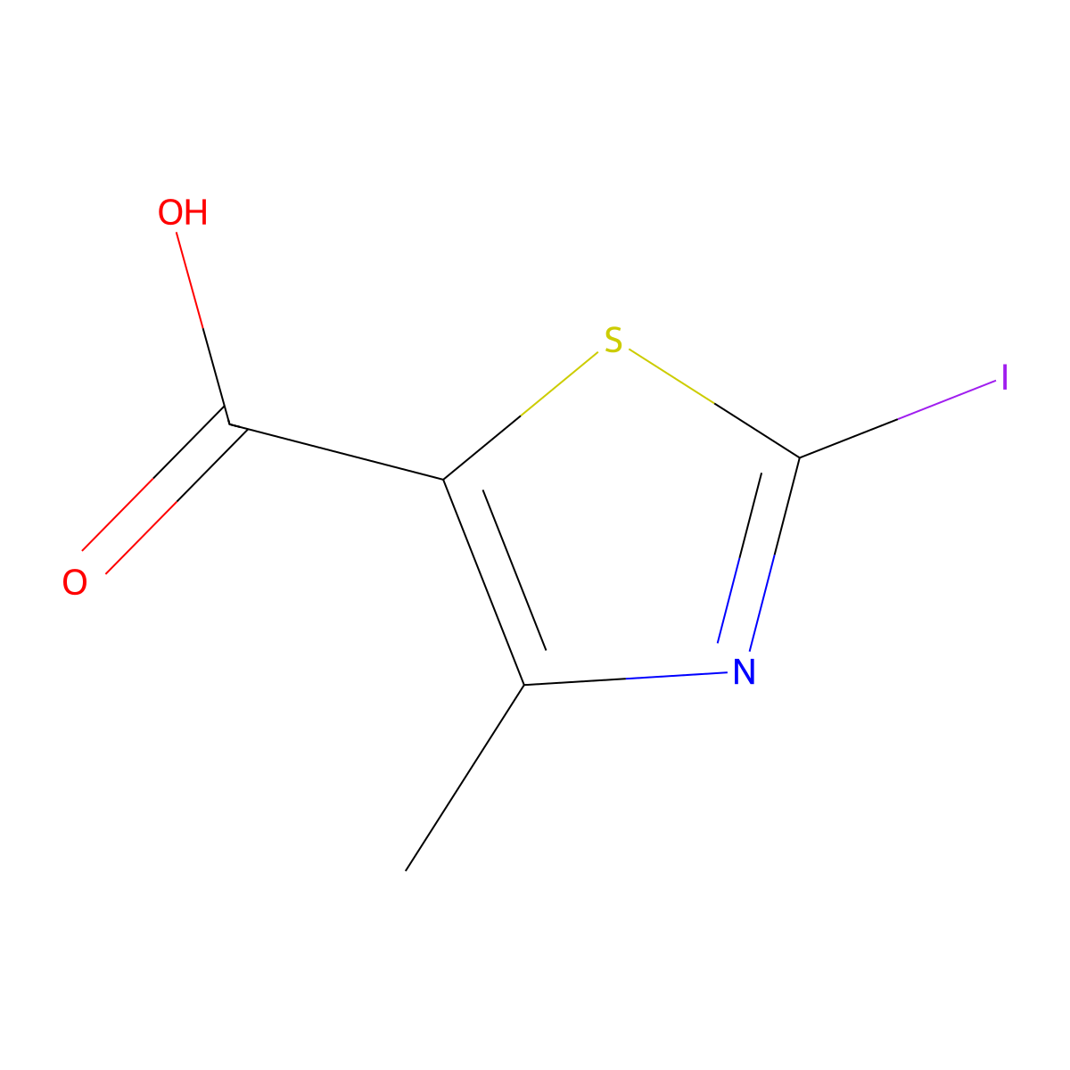 2-Iodo-4-methylthiazole-5-carboxylic acid molecular structure, CAS 1205560-84-4