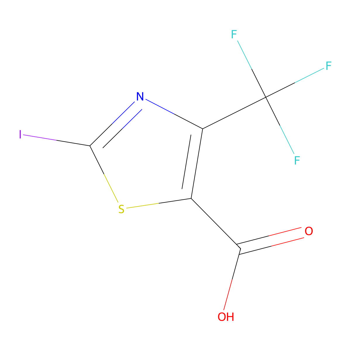 2-Iodo-4-(trifluoromethyl)thiazole-5-carboxylic acid molecular structure, CAS 1205561-15-4