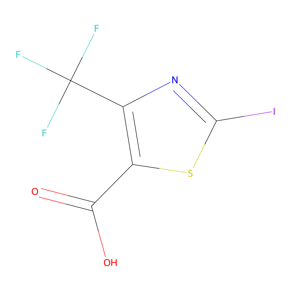 2-Iodo-4-(trifluoromethyl)thiazole-5-carboxylic acid molecular structure, CAS 1205561-15-4