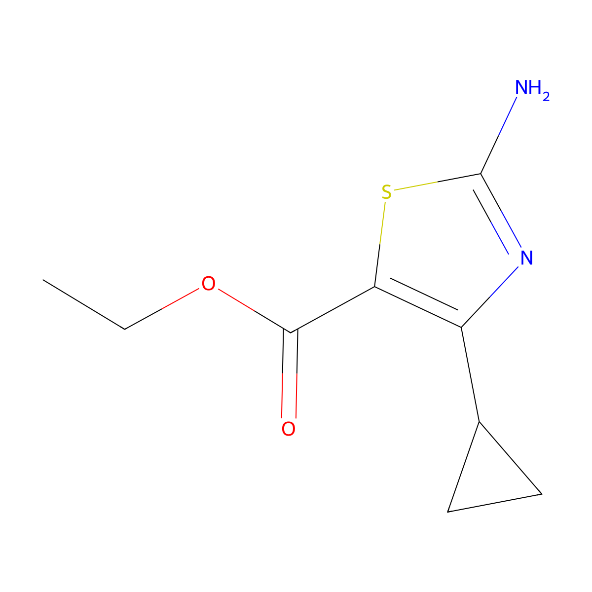 Ethyl 2-amino-4-cyclopropylthiazole-5-carboxylate molecular structure, CAS 1205561-31-4