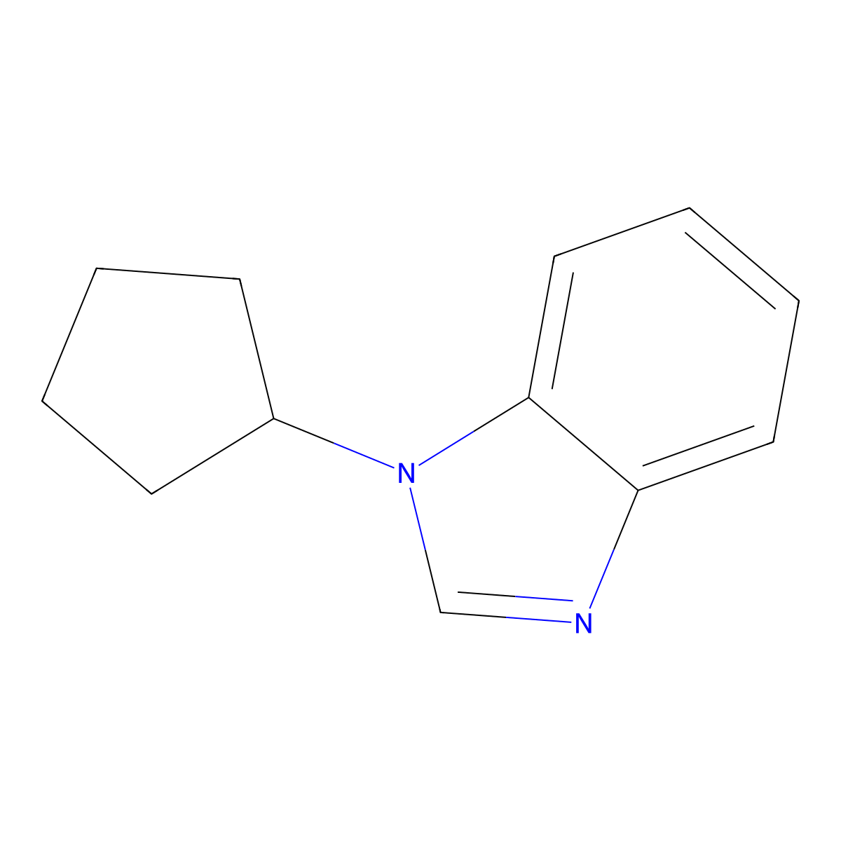 1-cyclopentyl-1H-1,3-benzodiazole molecular structure, CAS 1205608-47-4