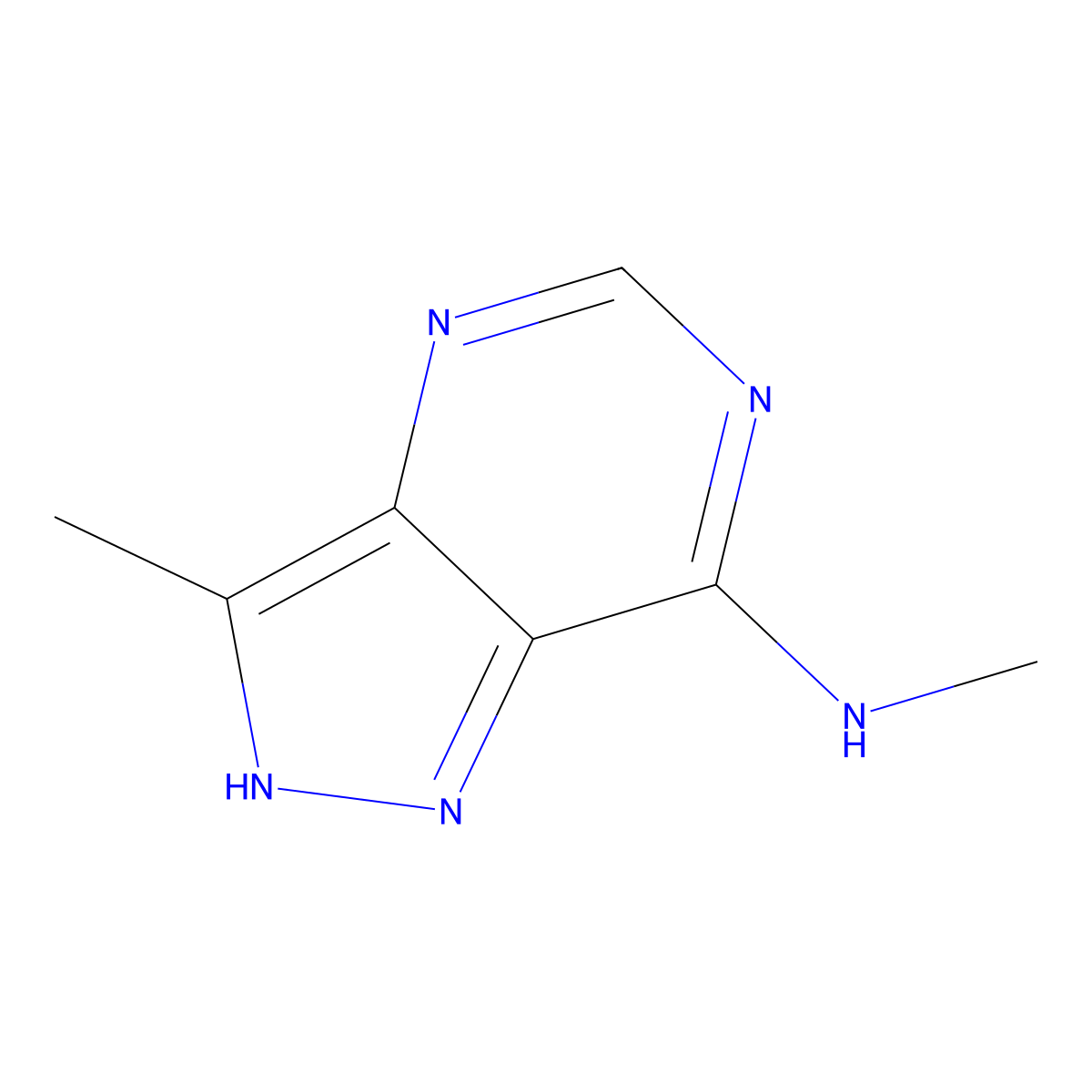 N,3-dimethyl-2H-pyrazolo[4,3-d]pyrimidin-7-amine molecular structure, CAS 1205610-59-8