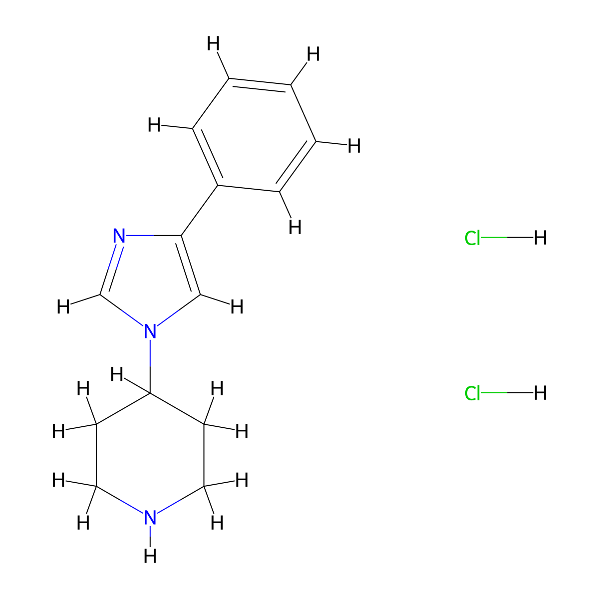 4-(4-phenyl-1H-imidazol-1-yl)piperidine dihydrochloride molecular structure, CAS 1205637-77-9