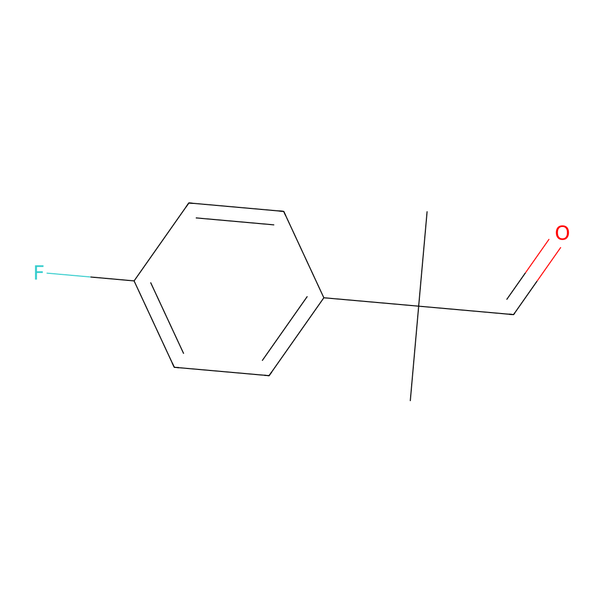 2-(4-Fluorophenyl)-2-methylpropanal molecular structure, CAS 1205638-74-9