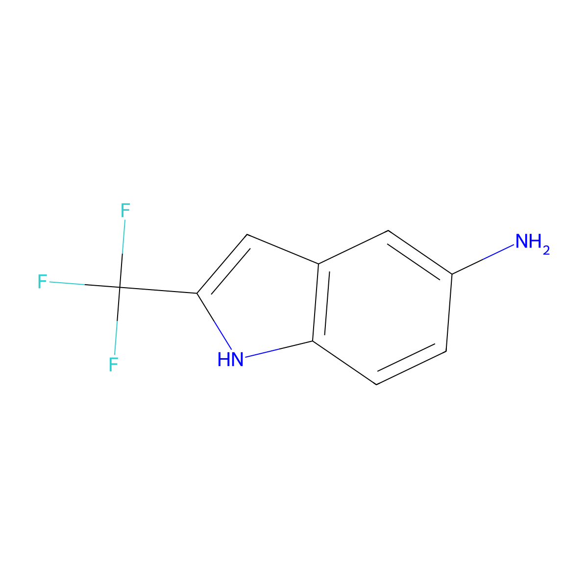 2-(trifluoromethyl)-1H-indol-5-amine molecular structure, CAS 1205639-64-0
