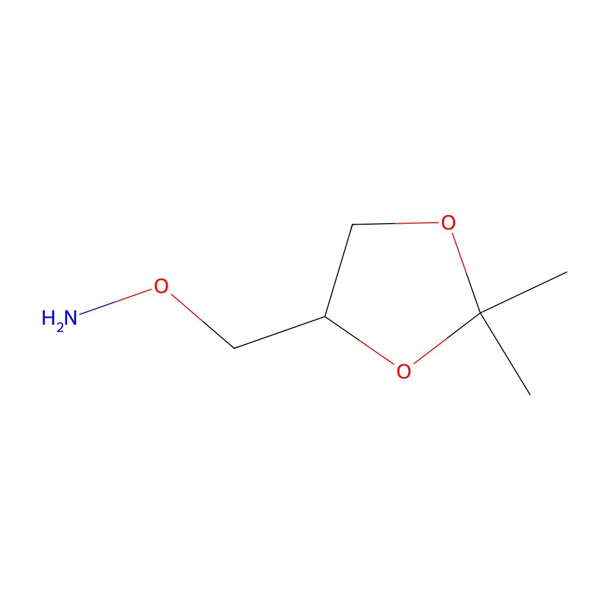 (S)-O-((2,2-dimethyl-1,3-dioxolan-4-yl)methyl)hydroxylamine molecular structure, CAS 120564-14-9