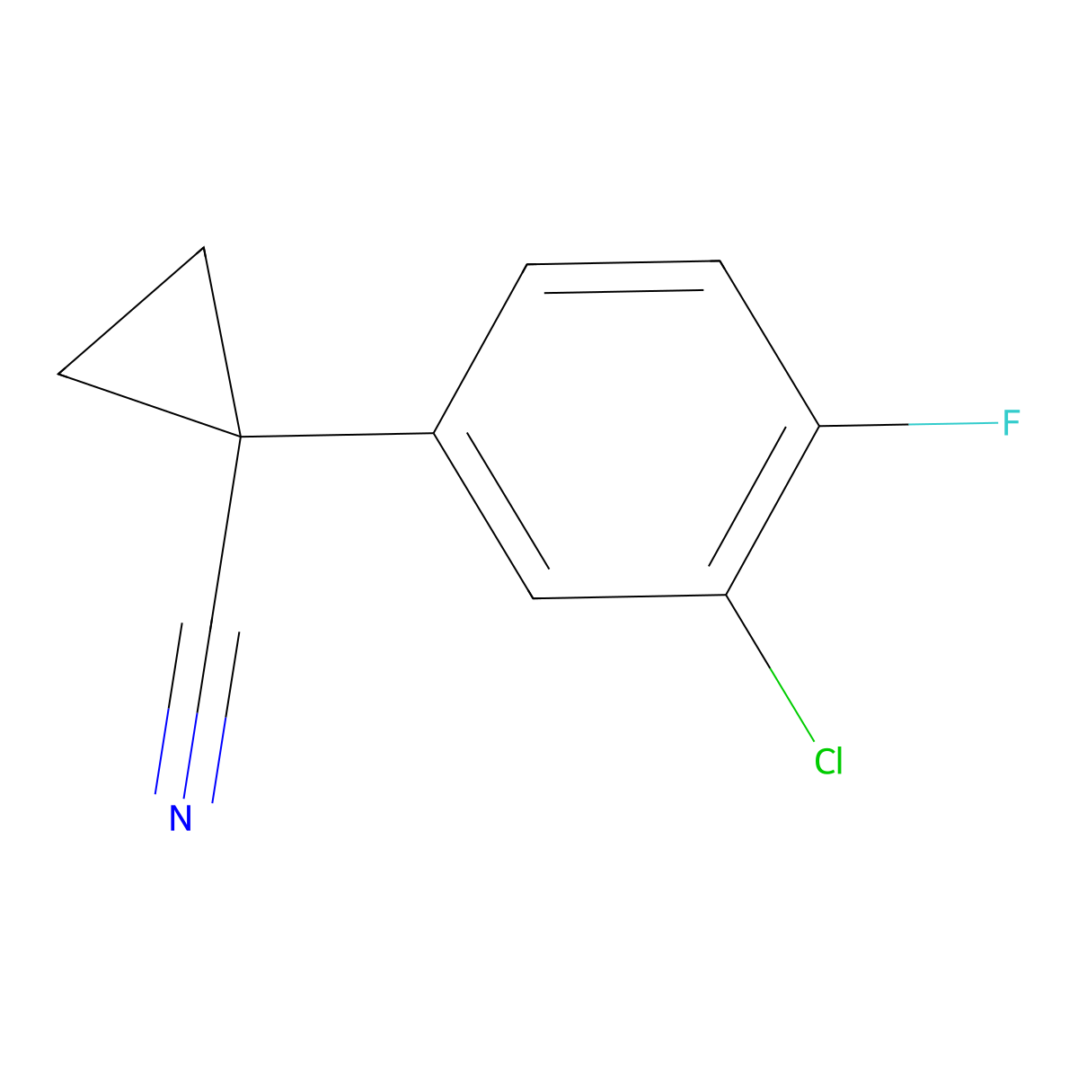 1-(3-Chloro-4-fluorophenyl)cyclopropanecarbonitrile molecular structure, CAS 1205640-59-0