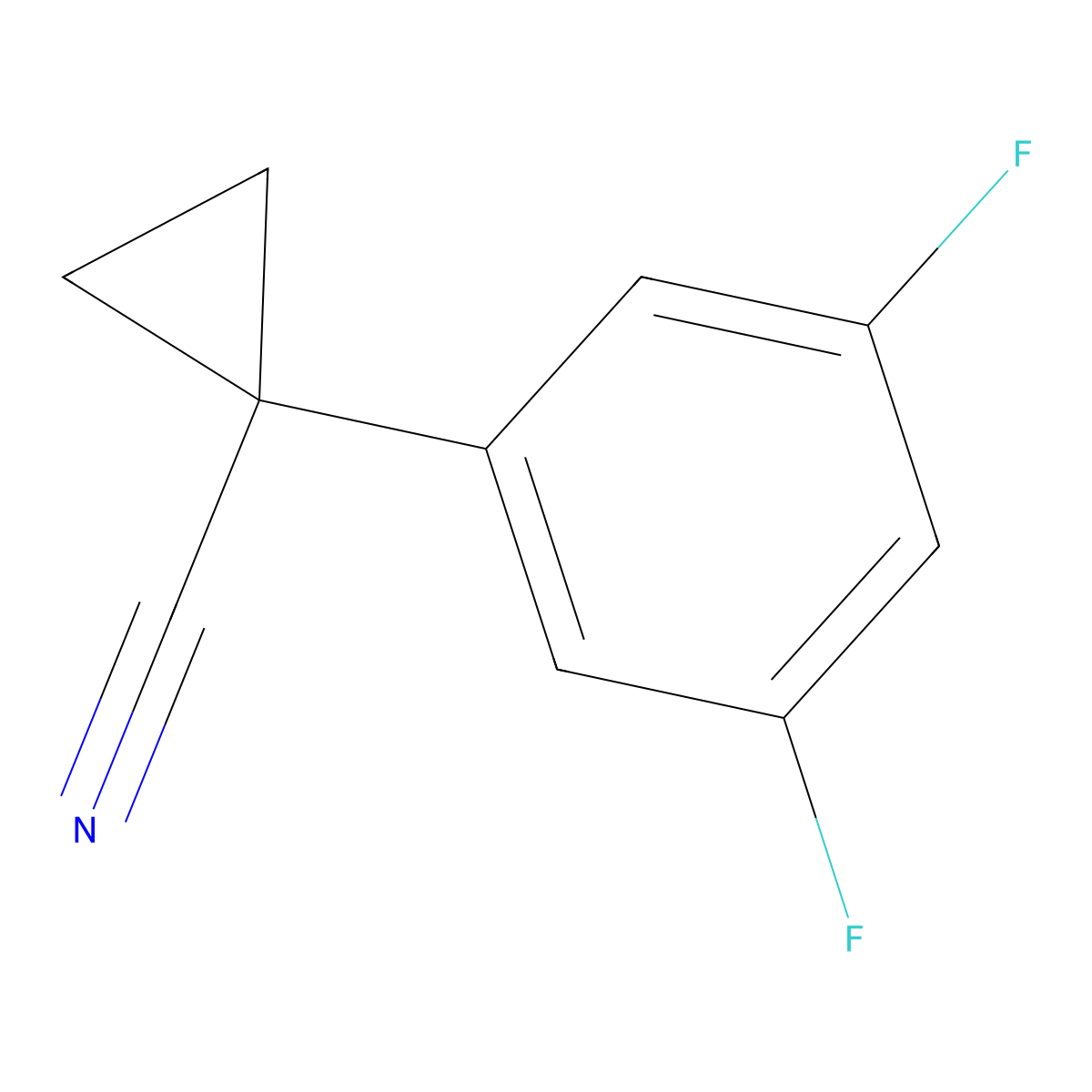 1-(3,5-Difluorophenyl)cyclopropanecarbonitrile molecular structure, CAS 1205642-06-3