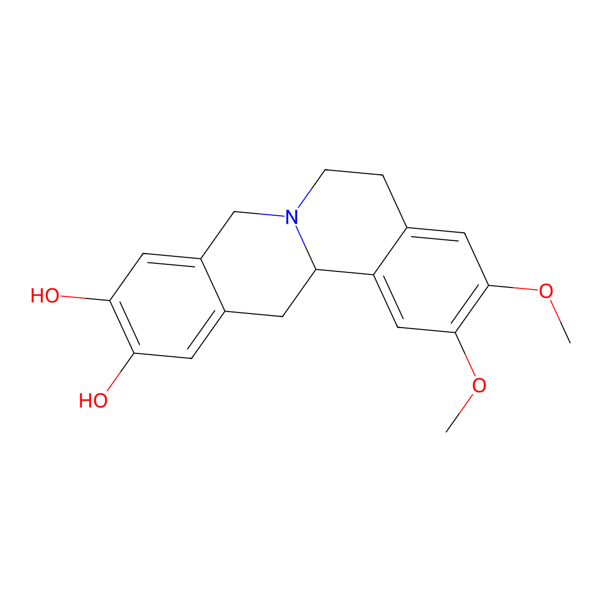 2,3-Dimethoxy-5,8,13,13a-tetrahydro-6H-isoquinolino[3,2-a]isoquinoline-10,11-diol molecular structure, CAS 120566-91-8
