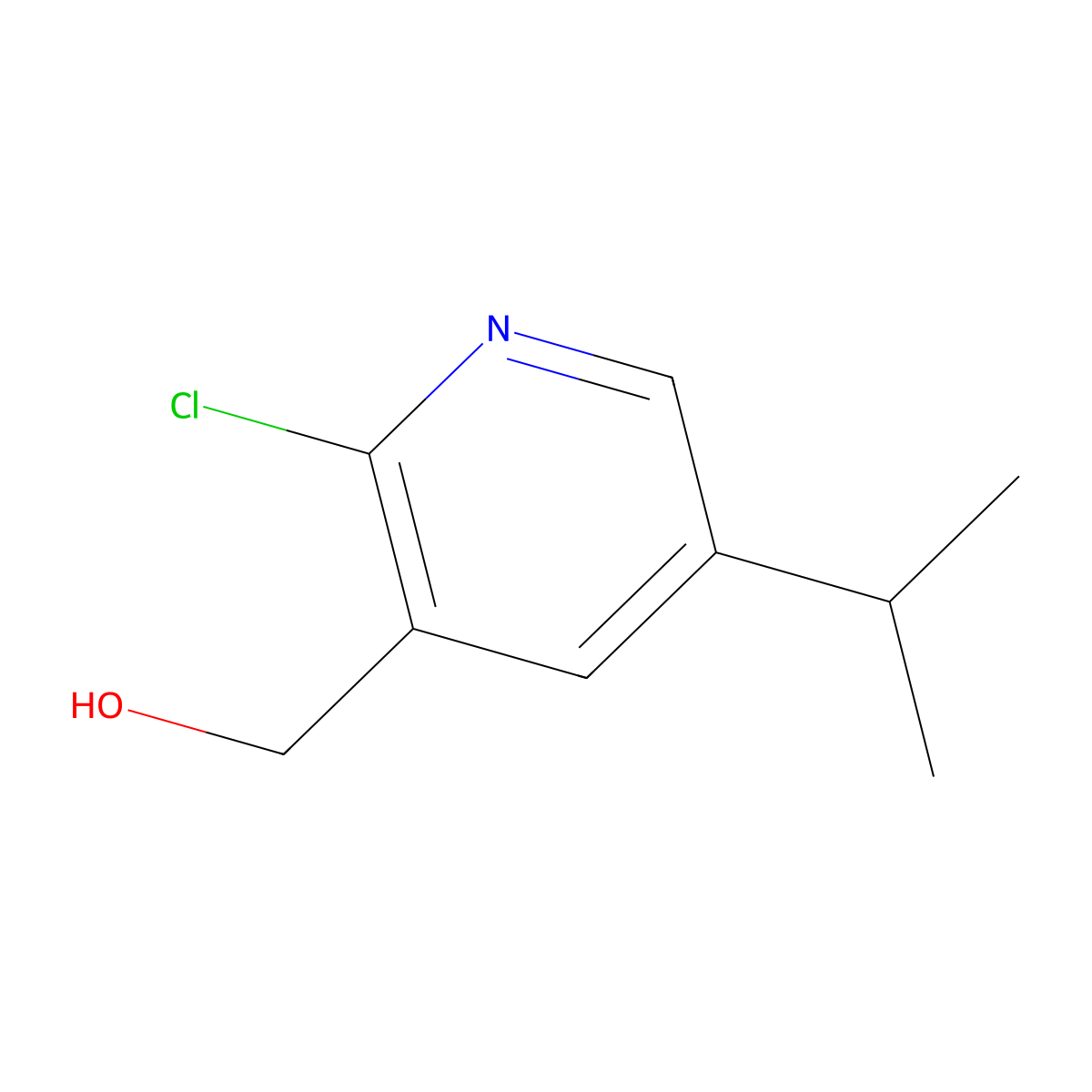 [2-Chloro-5-(propan-2-yl)pyridin-3-yl]methanol molecular structure, CAS 1205671-61-9
