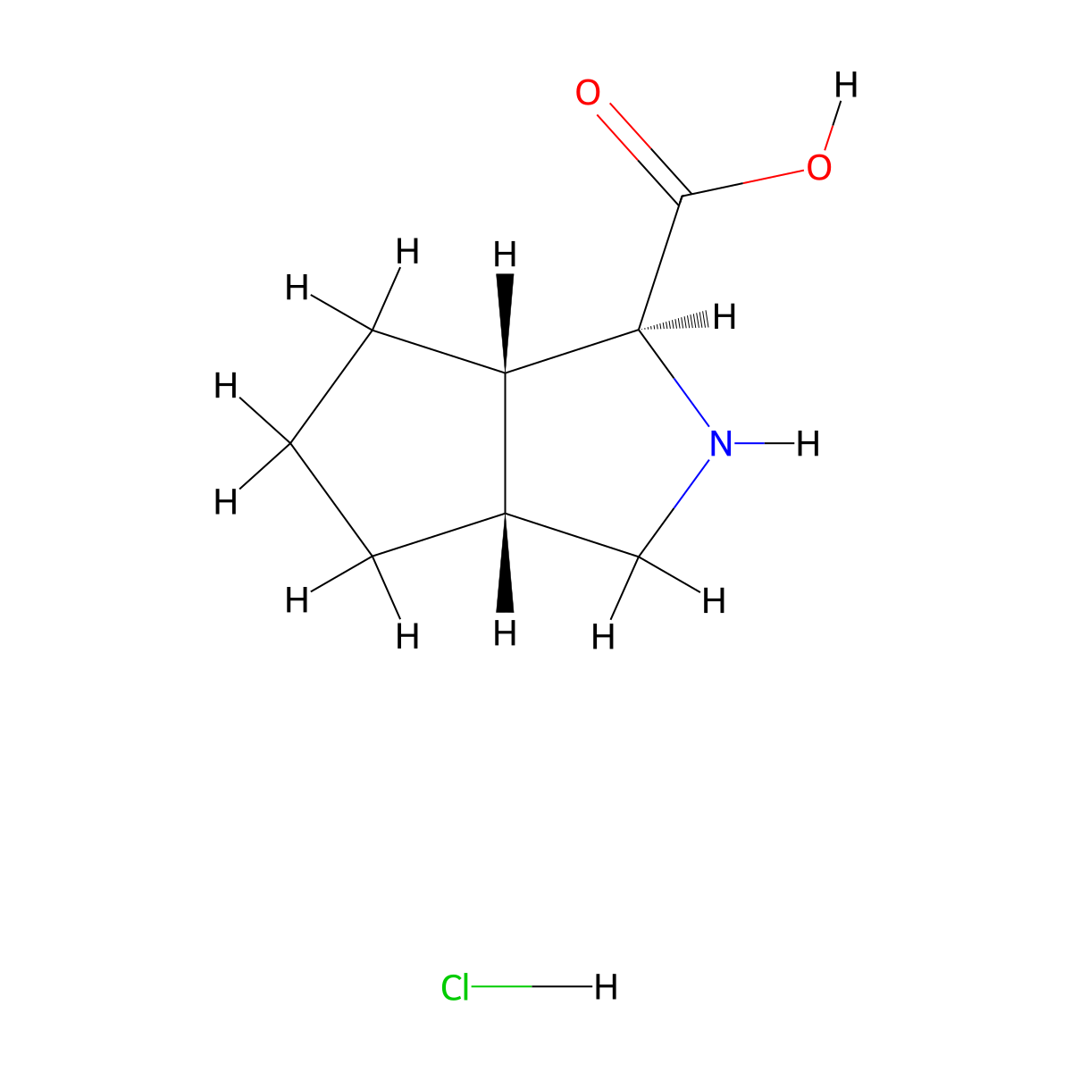 (1S,3aR,6aS)-Octahydrocyclopenta[c]pyrrole-1-carboxylic acid hydrochloride molecular structure, CAS 1205676-44-3