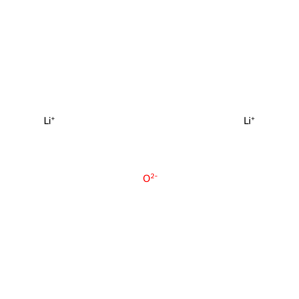 Lithium oxide molecular structure, CAS 12057-24-8