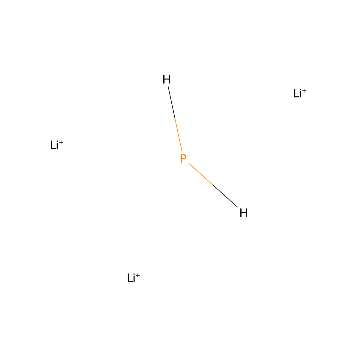 Lithium phosphide (Li3P) molecular structure, CAS 12057-29-3
