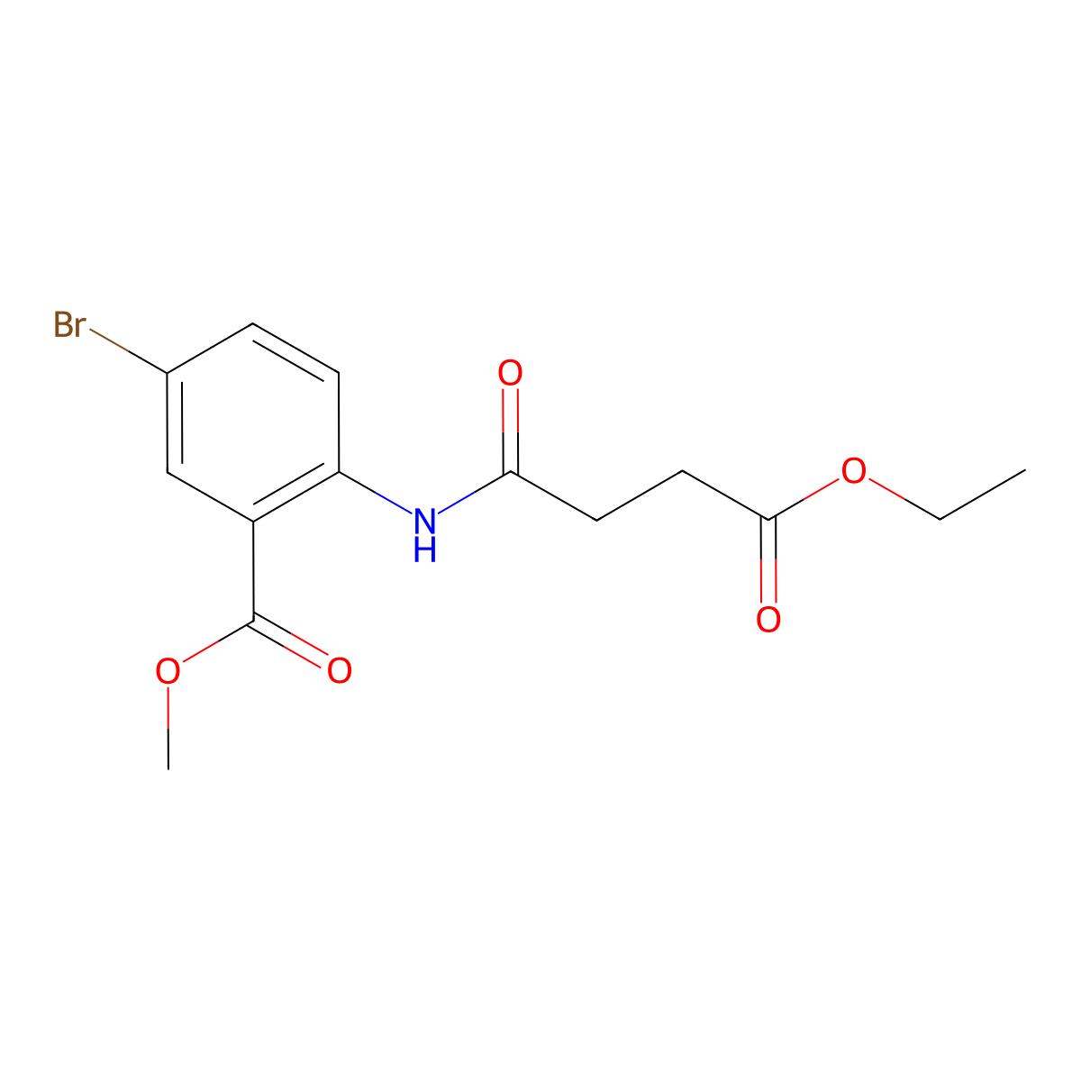Methyl 5-bromo-2-[(4-ethoxy-1,4-dioxobutyl)amino]benzoate molecular structure, CAS 120572-45-4