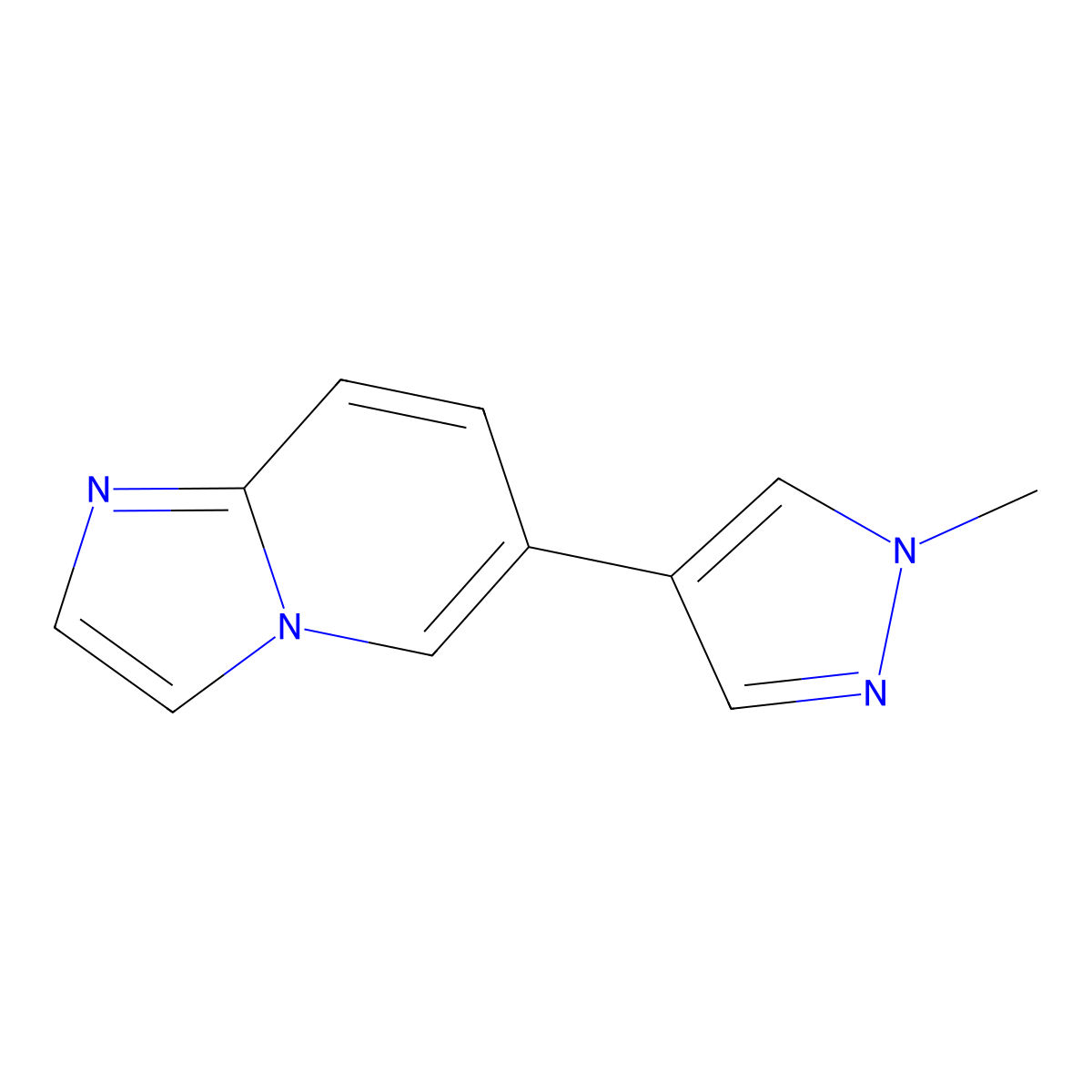 6-(1-methyl-1H-pyrazol-4-yl)imidazo[1,2-a]pyridine molecular structure, CAS 1205744-42-8