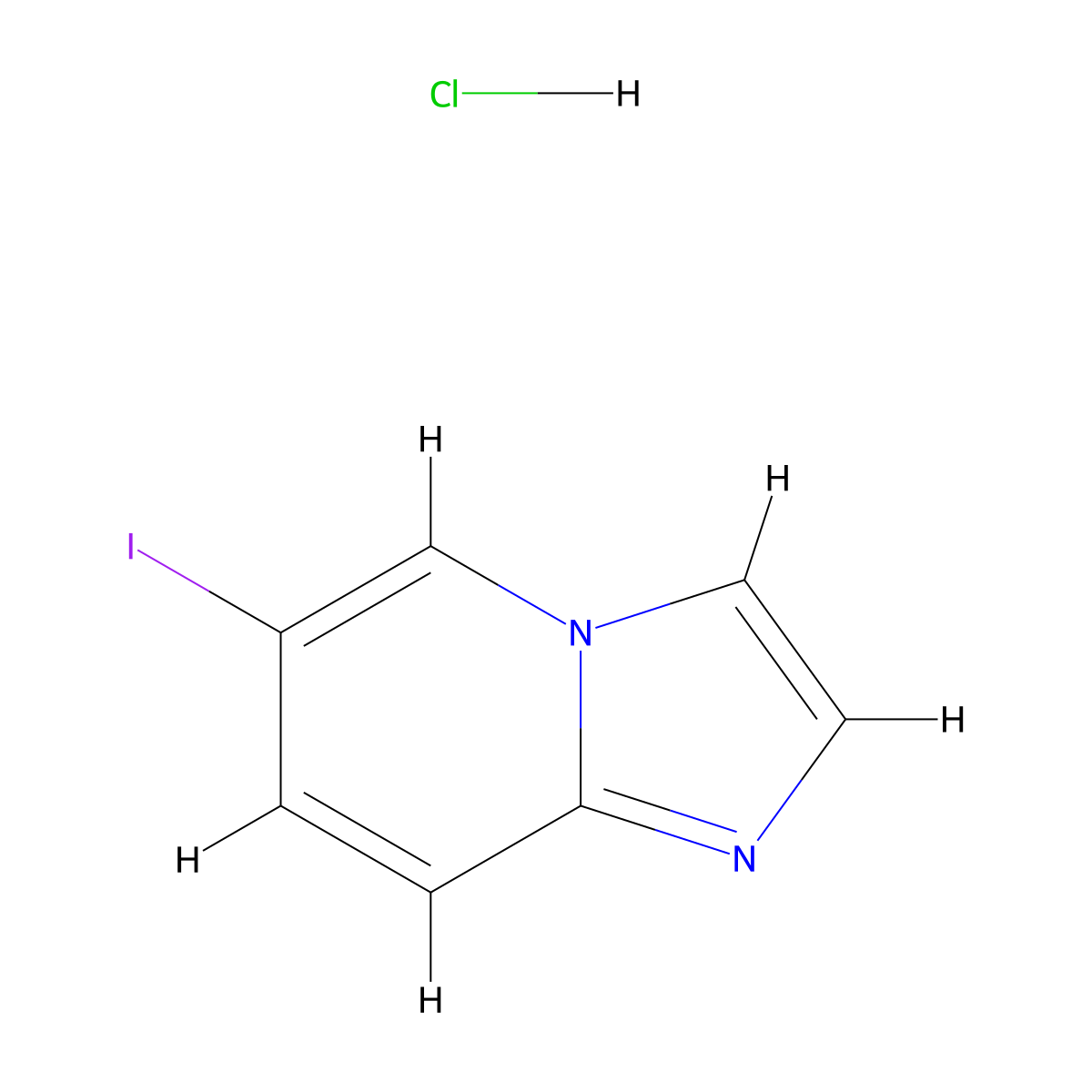 6-Iodoimidazo[1,2-a]pyridine hydrochloride molecular structure, CAS 1205744-55-3