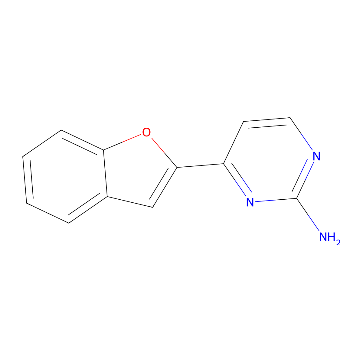 4-(1-Benzofuran-2-yl)pyrimidin-2-amine molecular structure, CAS 1205744-92-8