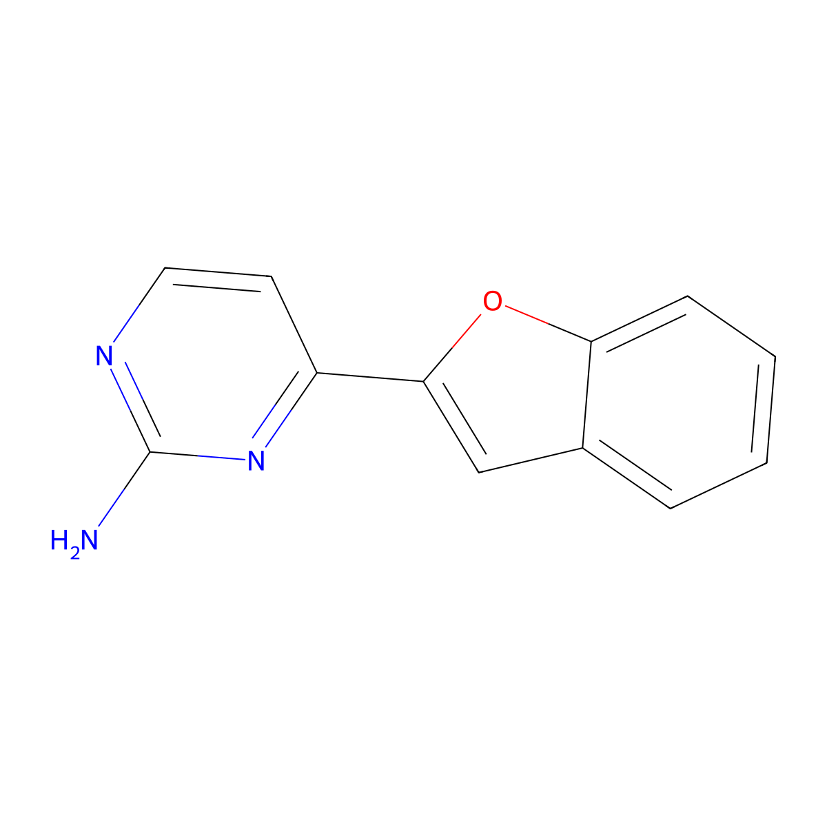 4-(1-Benzofuran-2-yl)pyrimidin-2-amine molecular structure, CAS 1205744-92-8