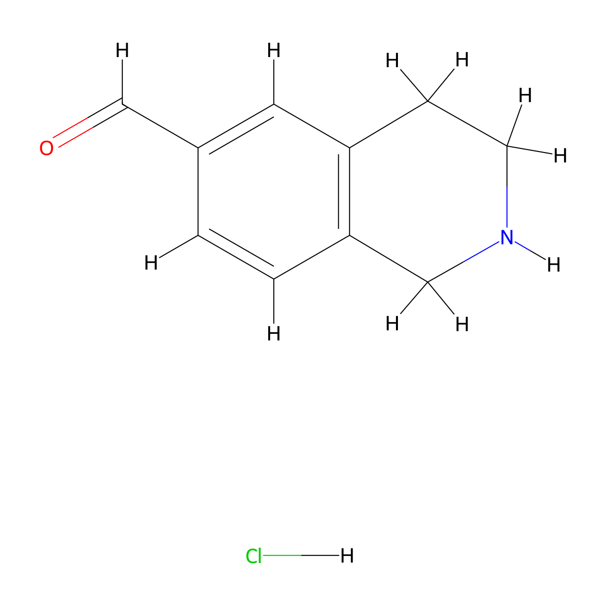 1,2,3,4-Tetrahydroisoquinoline-6-carbaldehyde hydrochloride molecular structure, CAS 1205748-65-7