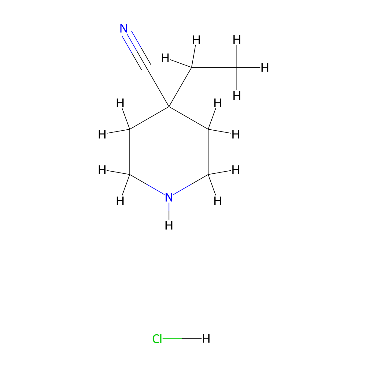 4-Ethylpiperidine-4-carbonitrile hydrochloride molecular structure, CAS 1205748-66-8