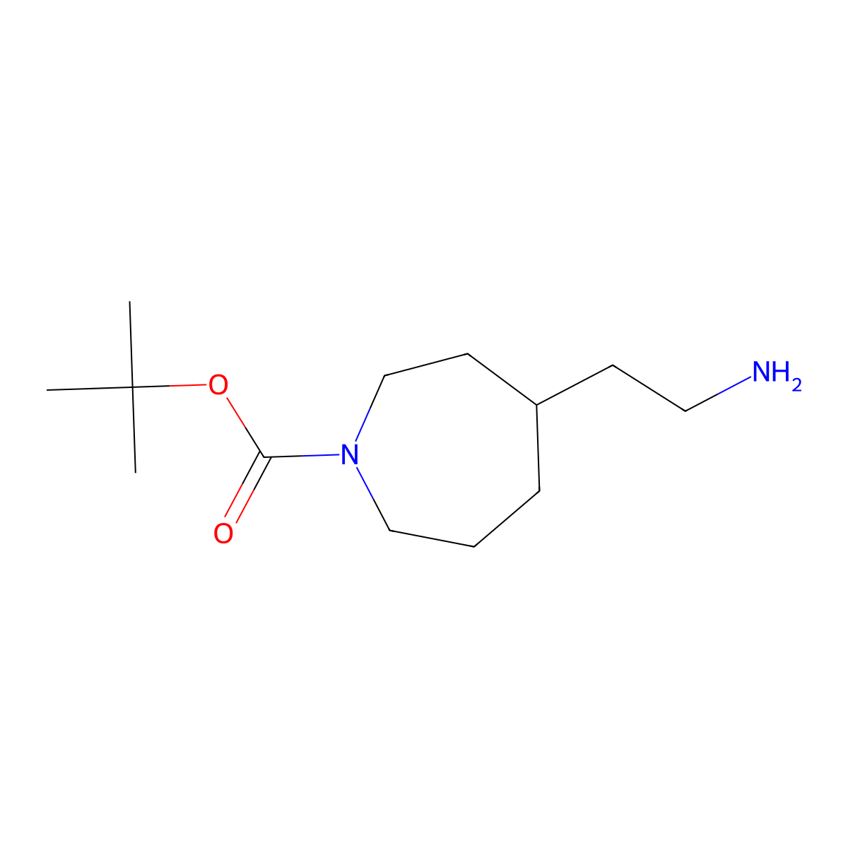 Tert-butyl 4-(2-aminoethyl)azepane-1-carboxylate molecular structure, CAS 1205748-73-7