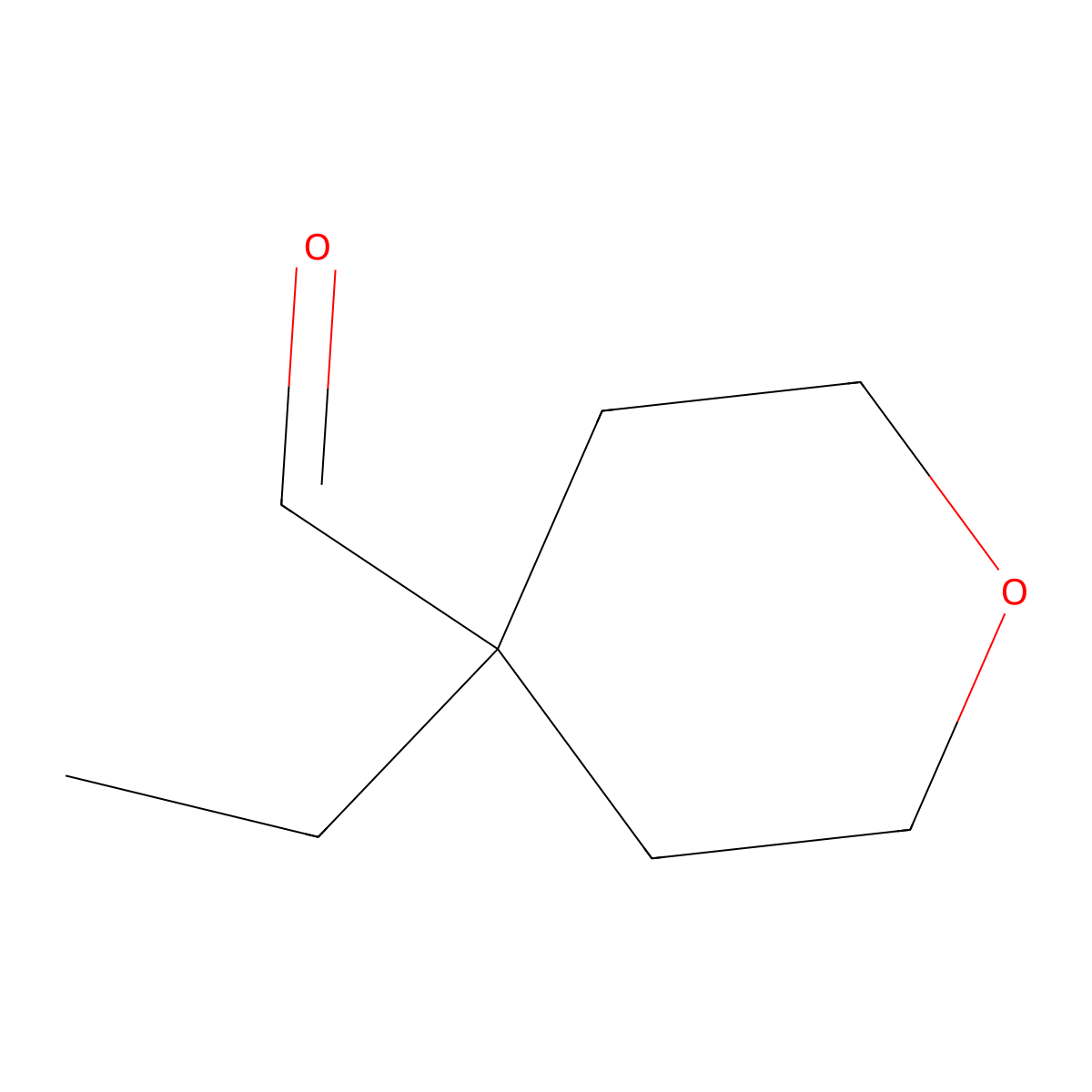 4-Ethyloxane-4-carbaldehyde molecular structure, CAS 1205748-80-6