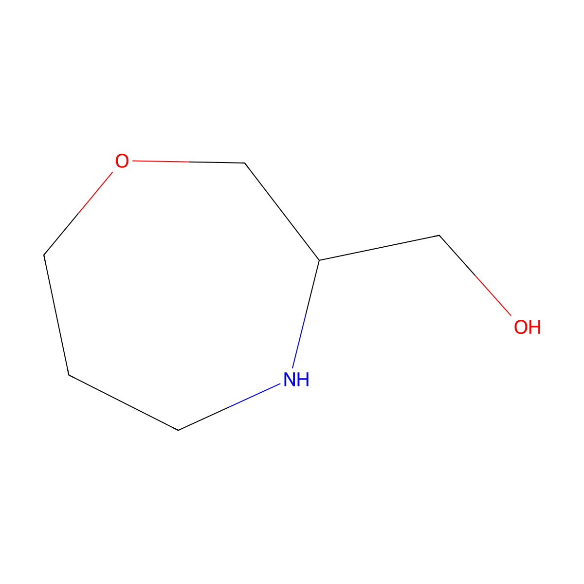 (1,4-Oxazepan-3-YL)methanol molecular structure, CAS 1205748-85-1