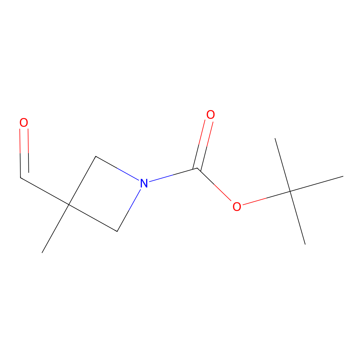 Tert-butyl 3-formyl-3-methylazetidine-1-carboxylate molecular structure, CAS 1205748-94-2
