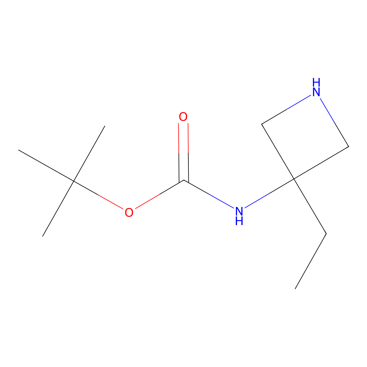 tert-Butyl (3-ethylazetidin-3-yl)carbamate molecular structure, CAS 1205749-14-9