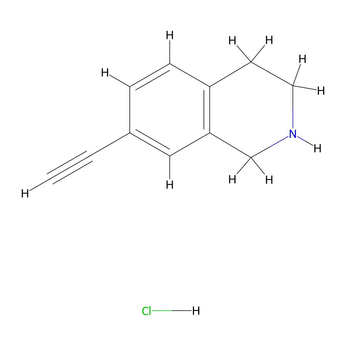 7-Ethynyl-1,2,3,4-tetrahydroisoquinoline hydrochloride molecular structure, CAS 1205749-20-7