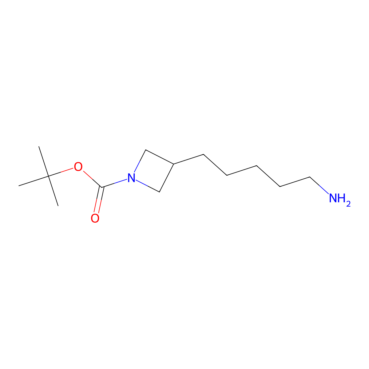 Tert-butyl 3-(5-aminopentyl)azetidine-1-carboxylate molecular structure, CAS 1205749-30-9