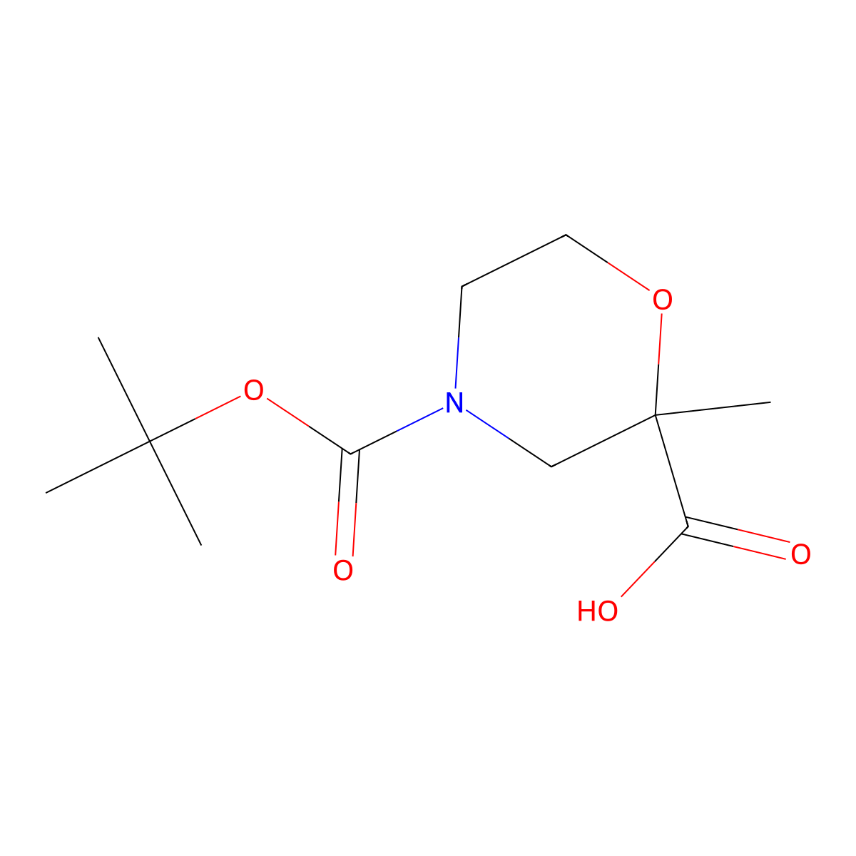 4-(tert-Butoxycarbonyl)-2-methylmorpholine-2-carboxylic acid molecular structure, CAS 1205749-71-8