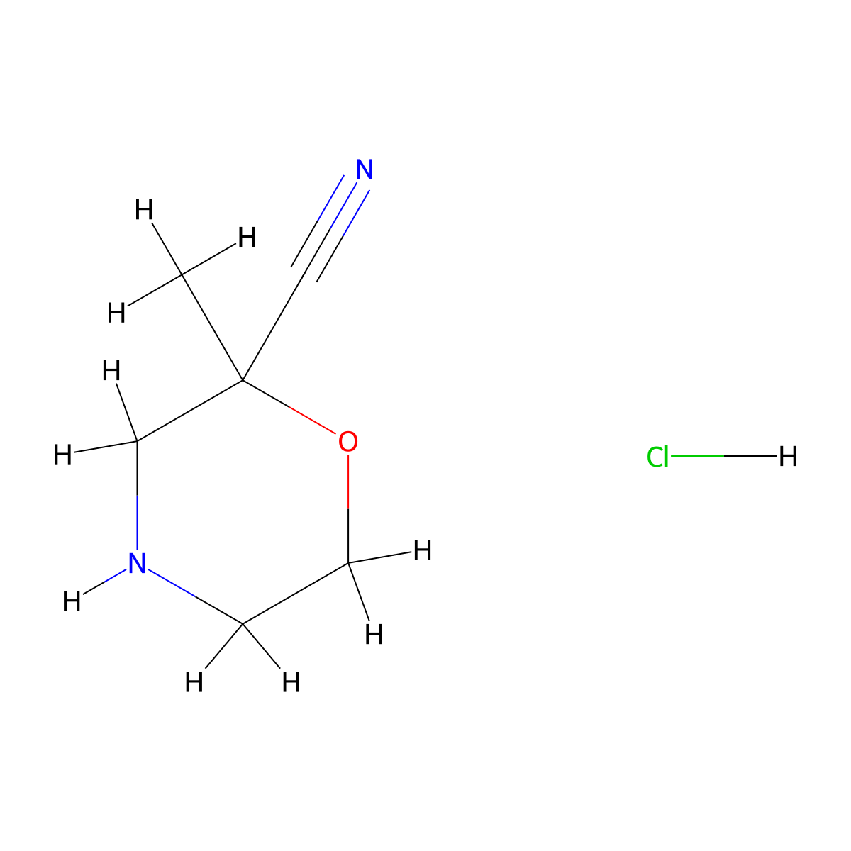 2-Methylmorpholine-2-carbonitrile hydrochloride molecular structure, CAS 1205749-76-3