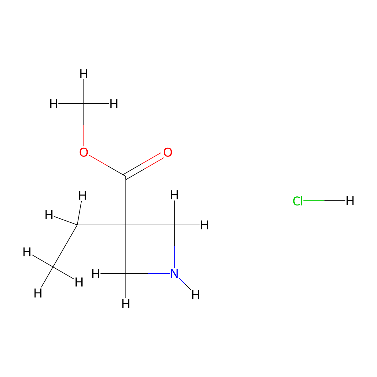 Methyl 3-ethylazetidine-3-carboxylate hydrochloride molecular structure, CAS 1205749-78-5