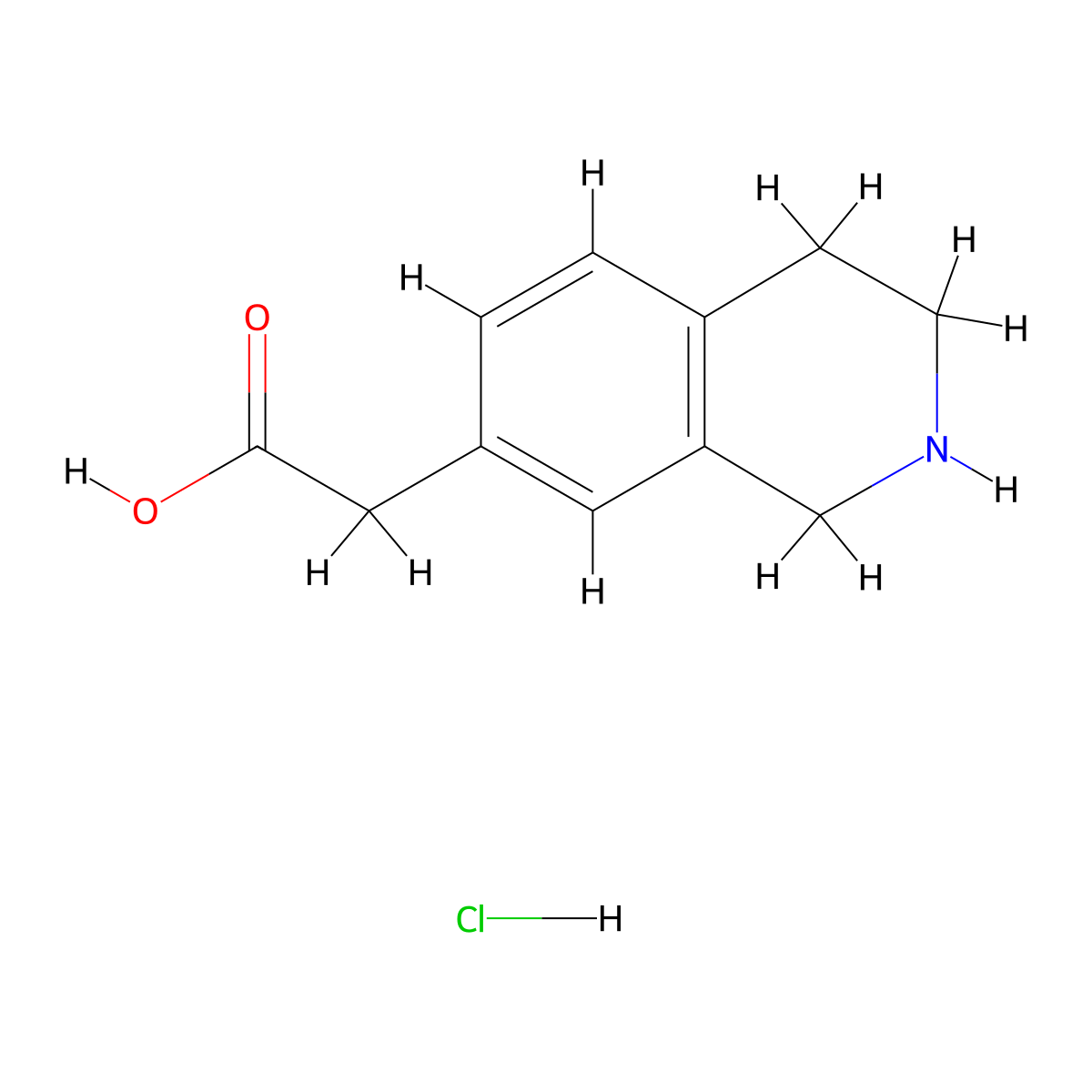 2-(1,2,3,4-Tetrahydroisoquinolin-7-yl)acetic acid hydrochloride molecular structure, CAS 1205749-95-6